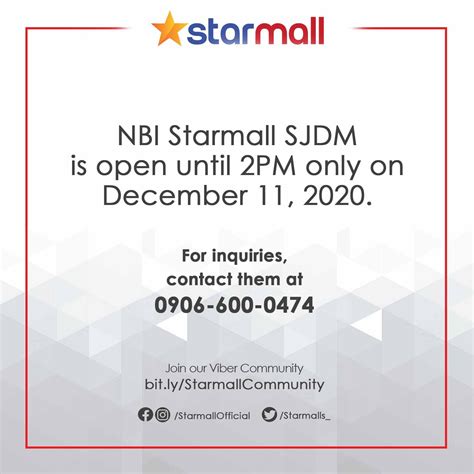 nbi starmall|Here's an announcement for .